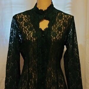 Forrest green lace overlay dress
